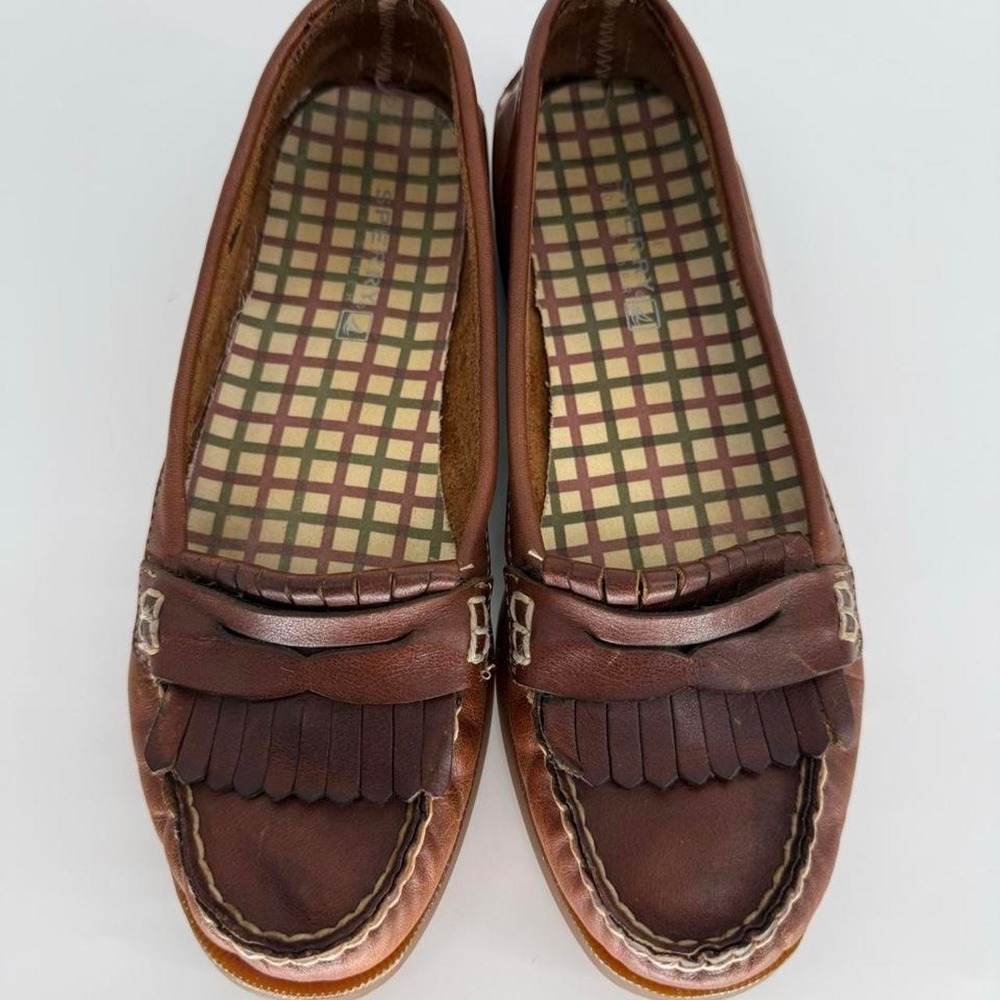 Sperry Top-Sider Avery Womens 7.5 M Brown Leather Kiltie Penny Loafers 9294711